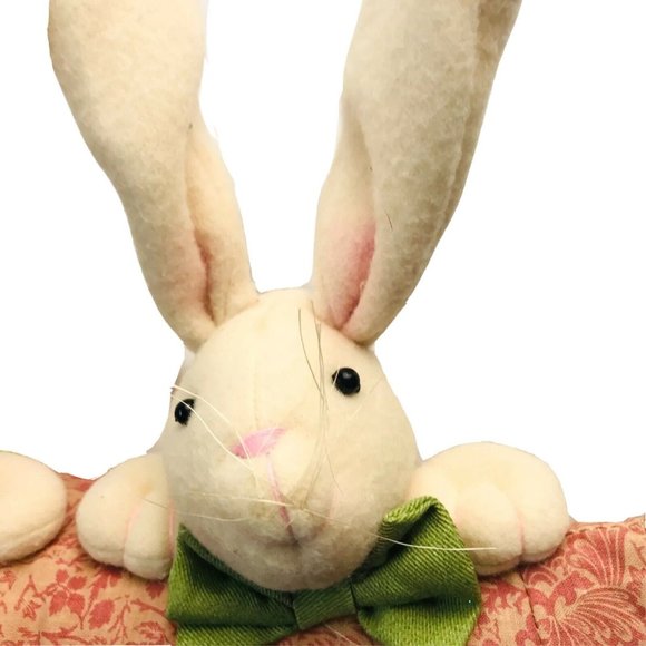 Happy Easter Bunny Rabbit Throw Pillow Embellished Decor Vintage Rare - Picture 5 of 10